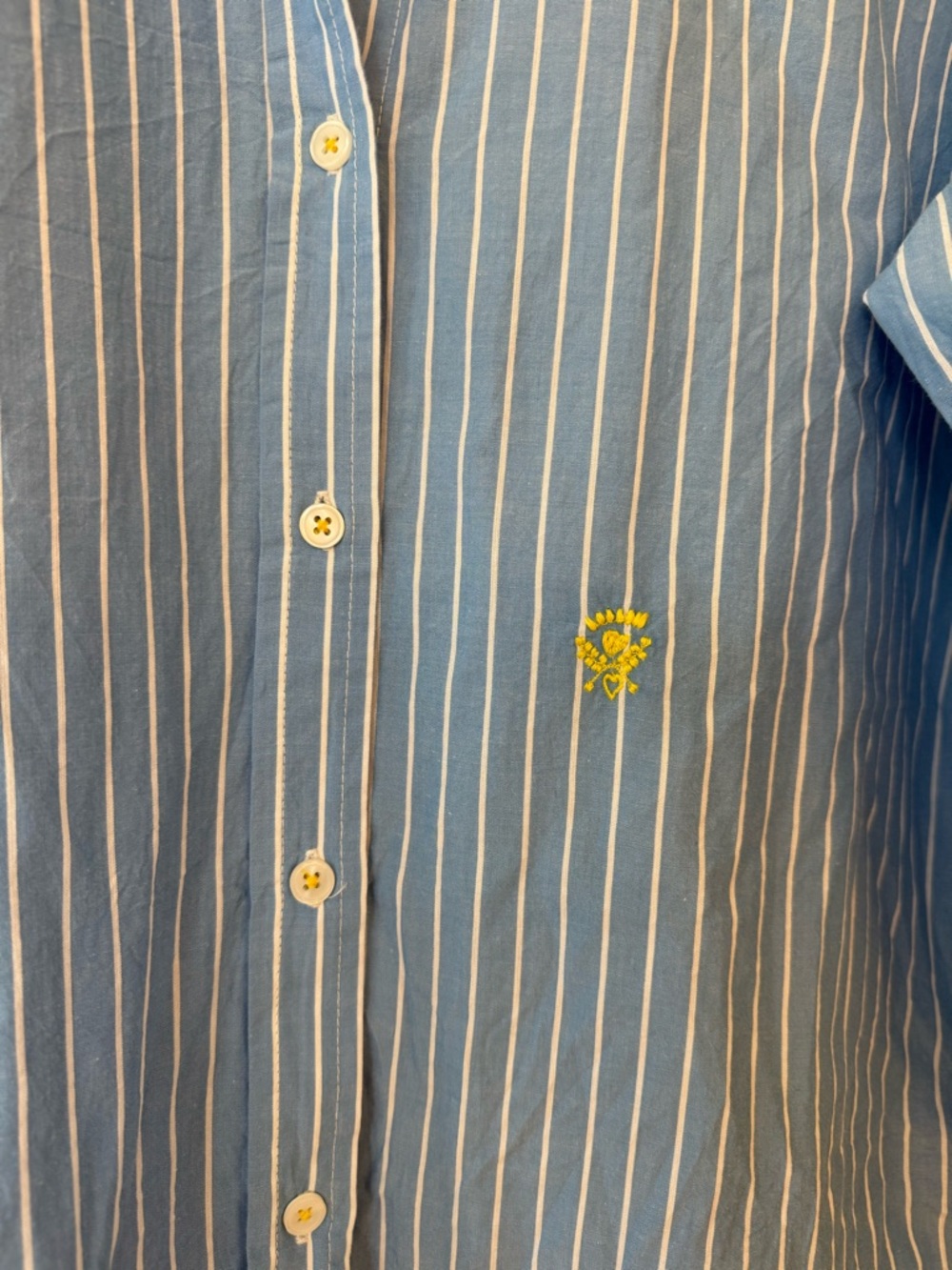 KERRI ROSENTHAL MIA STRIPED RUFFLE SHIRT NWOT M - Picture 9 of 11